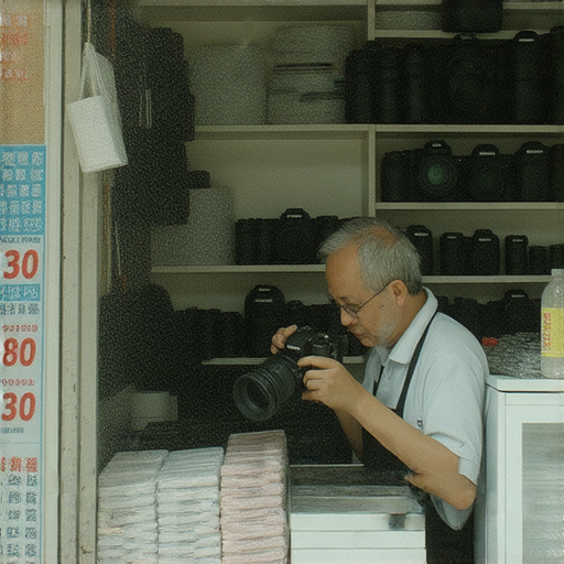 深水埗相機維修店內部環境，專業技術人員正在進行相機檢修，展示高品質服務與極具競爭力的價格，吸引顧客了解維修選擇。