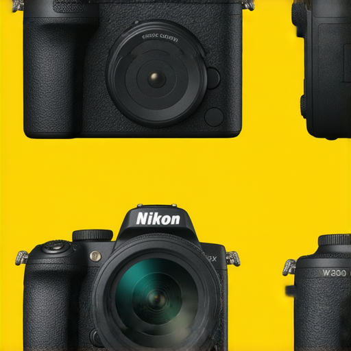 尼康相機系列展示+包含Z FC、Coolpix W300等型號+顏色鮮豔+設計精美+滿足不同需求的完美選擇+尼康相機愛好者必備+高清攝影體驗+探索尼康的創新科技