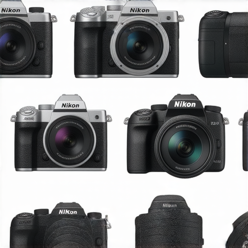 尼康相機系列展示，從Z FC的復古設計到Coolpix W300的防水性能，多樣化選擇滿足不同攝影需求，完美詮釋尼康品牌的創新與技術。