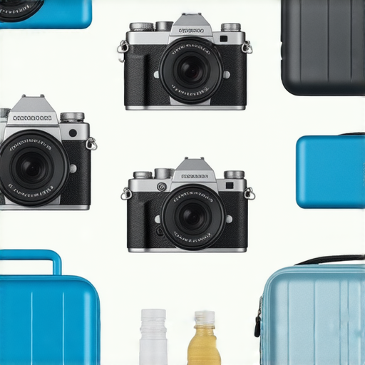 傻瓜相機在航空旅行中可否托運的探討，展示相機的各種角度和細節，強調安全注意事項與相關規定，並引導讀者尋找真相與解決方案。