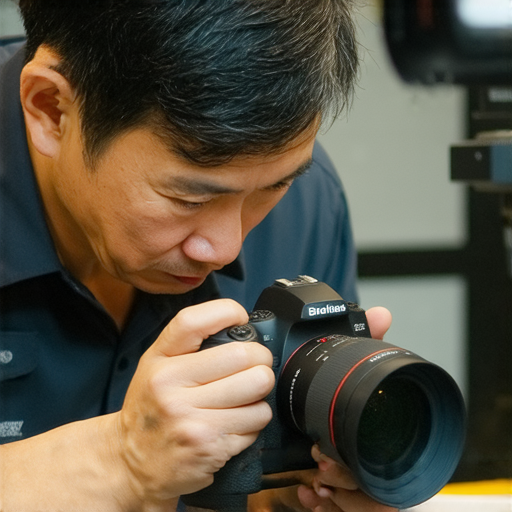深水埗與旺角間的相機維修店，專業服務介紹，展示技術人員維修相機的情景，吸引攝影愛好者探索最佳維修選擇，提升拍攝體驗。