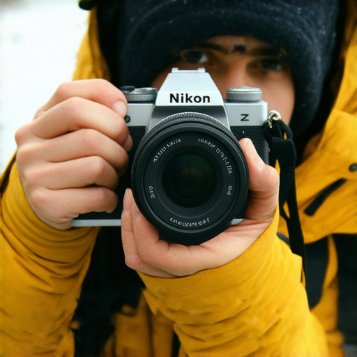 探索Nikon Z FC的魅力，展示攝影師使用相機拍攝的情景，強調其專業服務和攝影技巧提升的潛力，集中在設備的設計與性能。