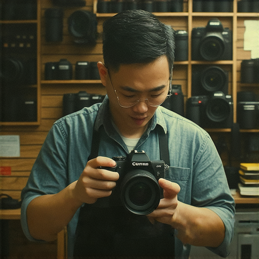 深水埗與旺角相機維修店內專業技師正在檢查相機，提供高品質維修服務，助你重拾拍攝樂趣，吸引攝影愛好者來探索攝影世界的無限可能。
