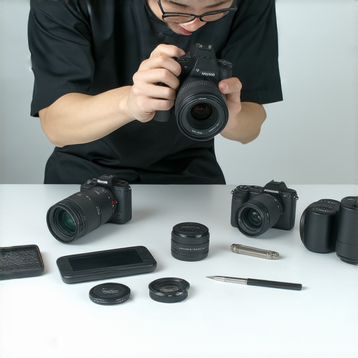 深水埗至旺角的專業相機維修服務，維修專家正仔細檢查相機，展示獨家維修秘訣，讓你的相機重生，恢復最佳拍攝效果，提升攝影體驗。