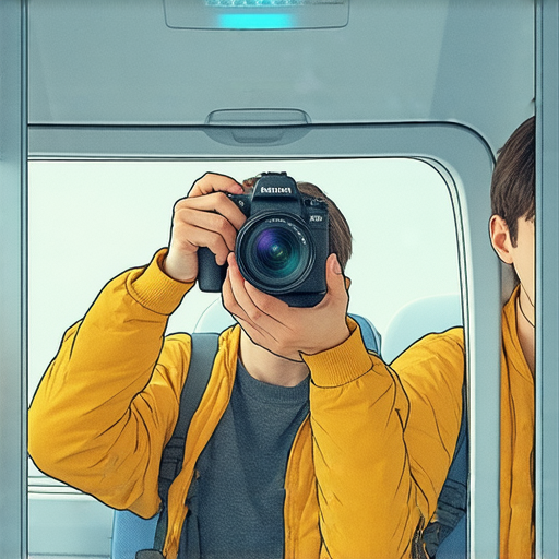 傻瓜相機在飛機上的使用情況安全檢查，展示安檢流程和相機操作指引，幫助旅客放心拍攝美好瞬間，探索世界之美。