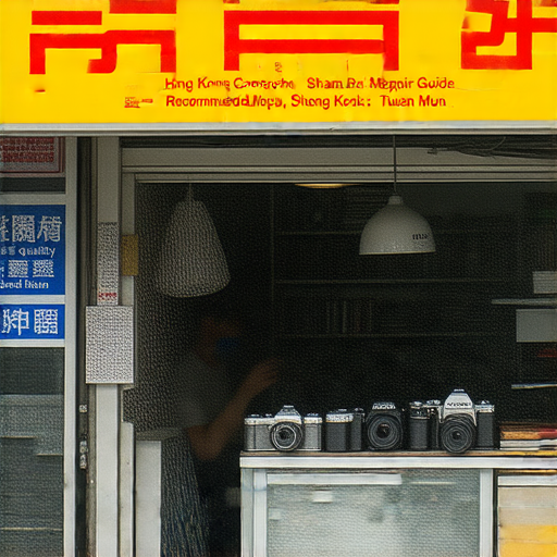 香港優質相機維修指南：顯示深水埗、旺角及屯門的推薦店鋪外觀，專業技術人員正在維修相機，提供高品質服務，吸引攝影愛好者選擇。
