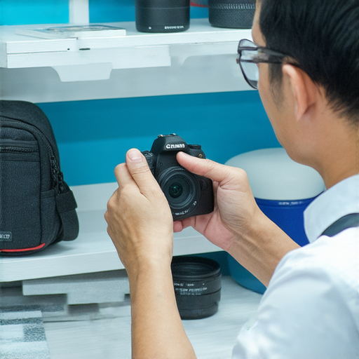 深水埗與旺角相機維修服務，專業技術人員正在檢查相機，提供高效、可靠的維修方案，吸引攝影愛好者選擇的優質服務場所。