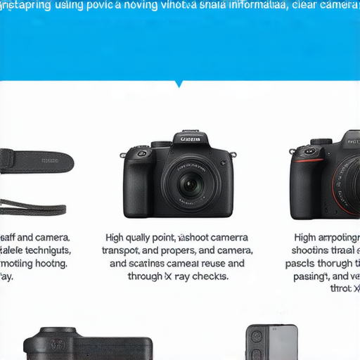 傻瓜相機使用全攻略的圖片，展示如何安全托運相機、正確拍攝技巧、重複使用相機和通過X光檢查的秘訣，適合攝影愛好者和旅行者參考。