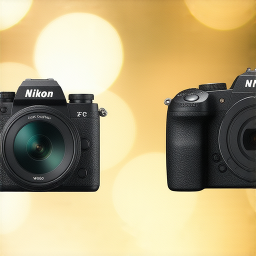 Nikon Z FC相機搭配Coolpix W300，展現專業攝影的魅力，兩款相機並排放置，背景模糊，強調其設計與功能，探索攝影無限可能，適合不同攝影需求。