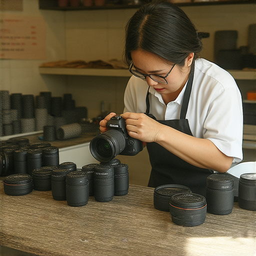 深水埗與旺角的相機維修專業服務，技師正在細心檢查相機，修復設備讓拍攝樂趣重現，展示精湛技術與周到服務，吸引攝影愛好者前來維修。