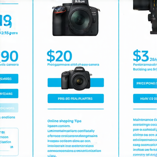 全面了解香港Nikon相機價格及購買途徑與保養技巧的資訊圖，展示相機型號、價格範圍及網絡購物平台，並提供保養建議和注意事項，幫助攝影愛好者選擇與維護Nikon相機。