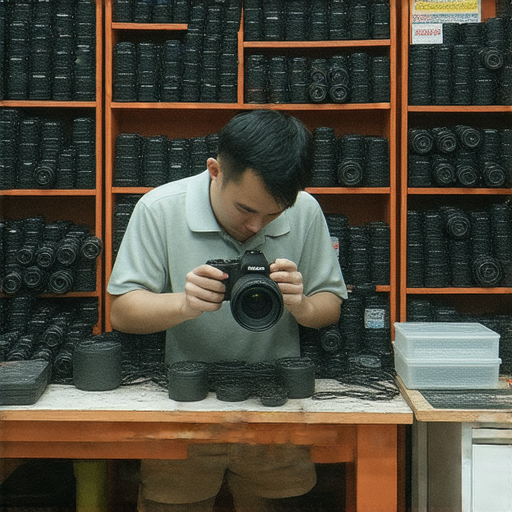 深水埗和旺角相機維修服務，專業技師為您的相機提供優質修護，確保您的攝影裝備持久耐用，圖片展示相機維修過程及技術人員專注工作。