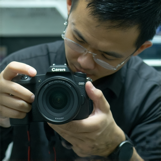 專業相機維修服務推介，展示深水埗和旺角地區最實惠的選擇，顯示技術人員正在檢查相機，背景為維修店內部環境，強調專業與可靠性。