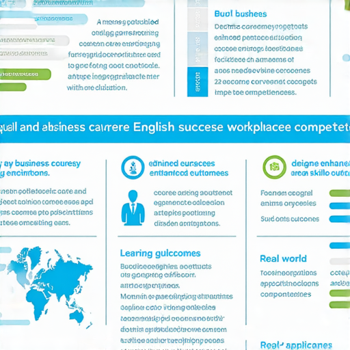 提升職場競爭力的商業英語課程與商務英語課程解析圖，展示課程特色、學習成效及職場應用，幫助學員提升英語能力，增強職場競爭力，達成職業目標。