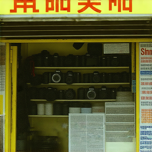 探索深水埗與旺角的相機維修店外觀，顯示店家招牌與展示的相機配件，讓你的相機重回巅峰的最佳選擇，吸引攝影愛好者前來維修和保養。