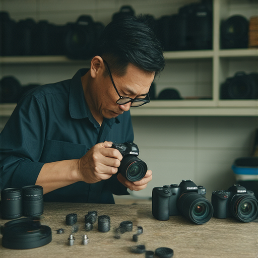 深水埗專業相機維修服務，技術人員正在檢查相機，提供專業診斷與維修，旨在幫助攝影愛好者重拾拍攝樂趣，維護您的相機性能。
