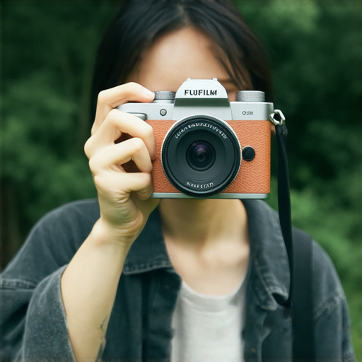 探索即影即有的魅力 Fujifilm相機拍攝的驚豔瞬間 展示相機設計與功能的特寫 圖片中有攝影師在戶外捕捉美好畫面
