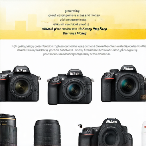 香港Nikon相機及鏡頭展示圖，強調性價比高的熱門型號，附帶獨家優惠資訊，吸引攝影愛好者選擇最佳裝備。