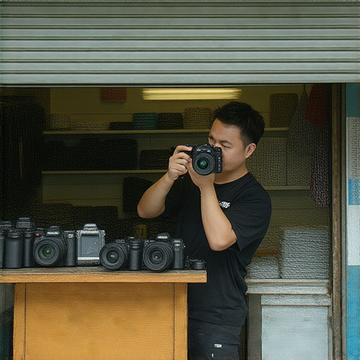 深水埗至旺角的相機維修店外觀，專業技師正在檢查數碼相機，展示高品質維修服務，吸引攝影愛好者前來重獲相機新生的最佳選擇。