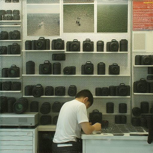 深水埗及旺角的相機維修店內部場景，顯示專業技術人員正在維修相機，提供優質服務，吸引攝影愛好者探索相機維修的秘訣。