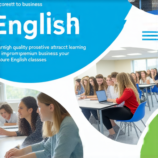 提升商業英語能力的課程廣告圖片，顯示學生在學習商務英語的情景，強調報名優質商務英語課程的重要性，吸引學員提升語言技巧。