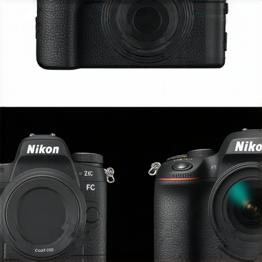 尼康相機系列探索圖片，展示Z FC相機與Coolpix W300的外觀對比，強調設計、功能與性能優勢，適合攝影愛好者與專業人士，彰顯尼康品牌的多樣性與創新。
