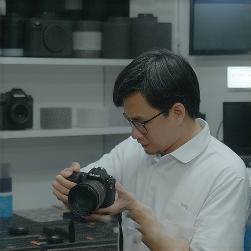 深水埗與旺角數碼相機維修服務的專業技術人員正在檢查相機，展示高品質的維修環境與設備，讓數碼相機重返新生的最佳選擇，推薦給攝影愛好者。