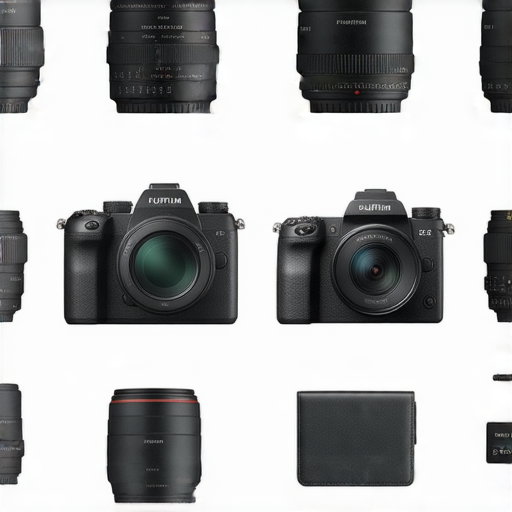 2024年度Fujifilm相機推薦與配件購買指南圖示，包括各款Fujifilm相機、鏡頭及配件，展示其功能與設計，幫助攝影愛好者選擇最佳裝備，提升拍攝體驗。