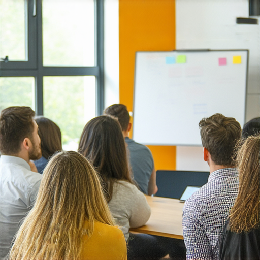 提升商業英語能力的專業商務英語課程推薦，圖片顯示學員專心聆聽老師授課，教室內充滿學習氛圍，參與者互動討論，提升語言運用能力，適合職場人士參加。