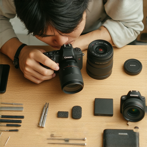 深水埗相機維修專業服務，技術人員修理相機過程，展示各類相機維修工具，助您重拾拍攝樂趣，了解更多維修知識，提升攝影體驗。