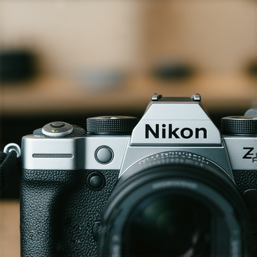 Nikon Z FC相機的特寫，展示其復古設計與現代功能，吸引攝影愛好者探索新攝影體驗，提升創作靈感，細節清晰，讓人對專業服務產生興趣。