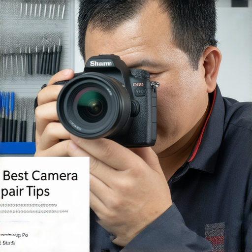 發現深水埗最佳相機維修秘訣的圖片，展現專業技師正在檢查數碼相機，背景有維修工具和零部件，強調如何讓你的數碼相機重獲新生的過程。