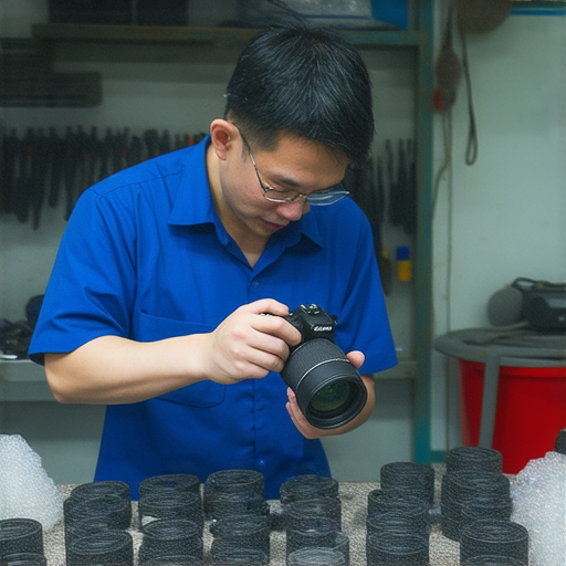 深水埗與旺角專業相機維修服務，技術人員正在檢查相機，提供全面的維修解決方案，讓你的相機重獲新生，恢復拍攝功能。