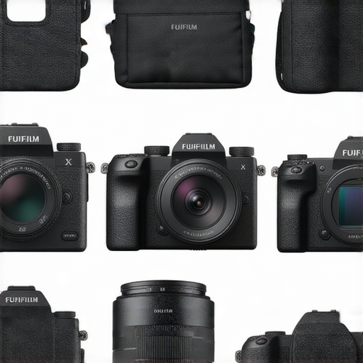 Fujifilm相機的各種型號展示，強調2024年的最佳選擇與特點，適合攝影愛好者探索新的拍攝夥伴，背景為攝影器材與拍攝風景。