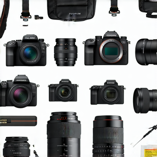 Fujifilm相機及鏡頭推薦圖片，展示多款相機型號與鏡頭，並附上即棄相機使用技巧，涵蓋拍攝設定與創意靈感，適合攝影愛好者參考與學習。