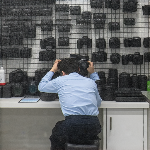 深水埗旺角相機維修中心專業服務，技術人員在檢查相機，為顧客提供高品質維修，讓您重拾拍攝樂趣。