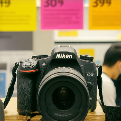 Nikon相機展示於香港商店內，標示價格和促銷信息，吸引攝影愛好者探索購買選擇，專業服務和優惠資訊等你來發現，揭開Nikon相機的價格秘密。