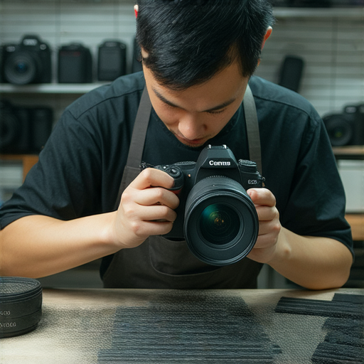 深水埗與旺角的專業相機維修服務，技術人員正在檢查數碼相機，提供維修秘訣，讓相機恢復最佳狀態，確保拍攝質量提升。