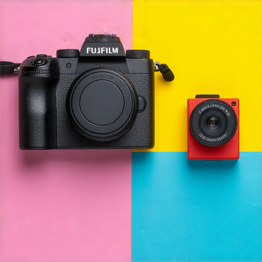 Fujifilm相機與即棄相機比較圖，展示專業相機性能與便攜性，強調兩者特點與選擇建議，並提供購買推薦，助您找到最適合的攝影設備。