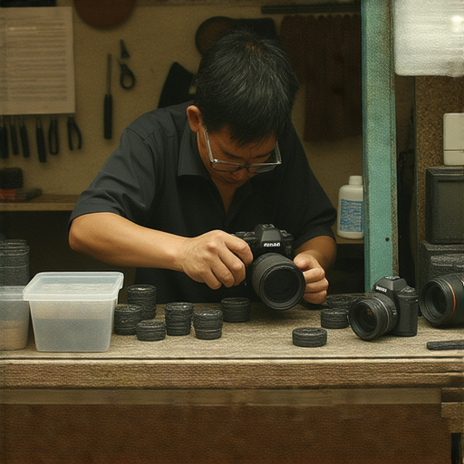 發現香港最佳相機維修秘訣的圖片，展示深水埗或旺角的專業維修店，技術人員正在為相機進行詳細維修，讓您的相機注入新生命，感受專業服務的氛圍。