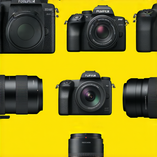 Fujifilm相機及鏡頭推薦2024年購物指南的高清圖，展示多款相機和鏡頭，適合攝影愛好者，強調簡潔設計及卓越性能，幫助選擇最佳攝影裝備。