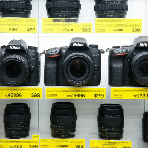 香港Nikon相機鏡頭及配件展示，價格清晰可見，專業服務推廣，吸引攝影愛好者探索超值購物選擇，提升攝影體驗。