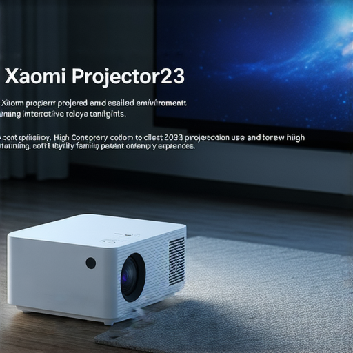 小米投影機2和3展示於現代家居環境中，互動投影機呈現獨特功能，營造出娛樂氛圍，展示2023年最新投影技術和趨勢，吸引家庭使用者探險新體驗。