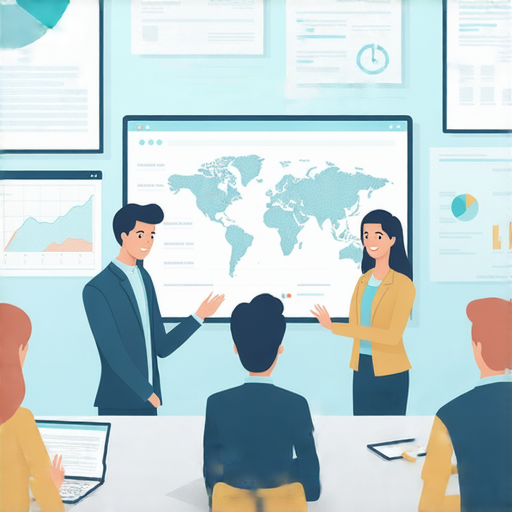 提升職場競爭力的商業英語課程及商務英語課程介紹，展示學員互動學習情景，課程涵蓋商業溝通、談判技巧及專業詞彙，讓學員在全球化職場中脫穎而出。