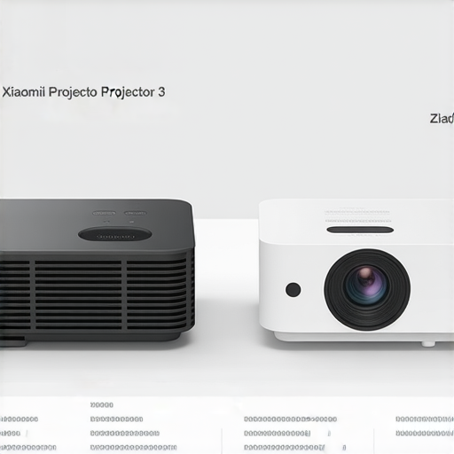 小米投影機2與小米投影機3的比較圖，展示兩款家用投影機的外觀設計、功能特點及技術規格，幫助用戶選擇適合的家用投影方案。