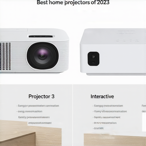 2023年最佳家用投影機對比圖，小米投影機3及互動投影機並排展示，強調其設計特色及適合家庭娛樂的功能，讓使用者輕鬆選擇最適合的投影方案。