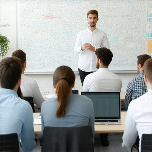 提升職場競爭力的商業英語課程與商務英語課程介紹，展示學員學習情景，專業教師授課，互動學習環境，強調實用商務技能與英語溝通能力的提高。