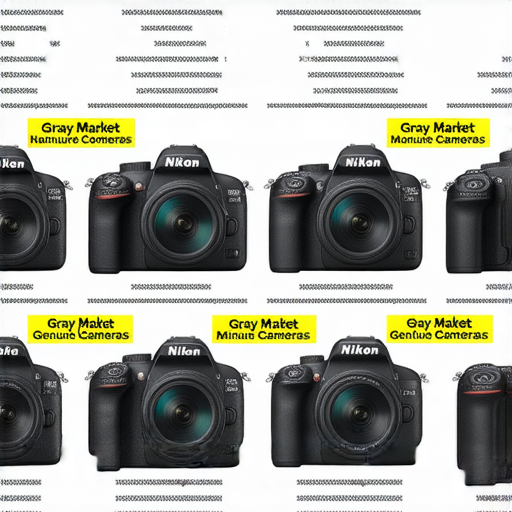 香港Nikon相機展示，包含不同型號與價格標籤，並提供保養攻略與水貨與正版相機的比較，幫助消費者了解購買建議與選擇。