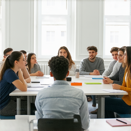 提升職場競爭力的商業英語課程與商務英語課程介紹，展示課堂互動場景，學員專心學習，強調商業英語的重要性，提升溝通技巧和專業知識。