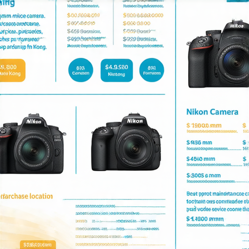 探索香港Nikon相機價格及最佳購買地點的資訊圖，展示各類Nikon相機型號、專業保養服務及與價格比較，助你發現最佳購買選擇。
